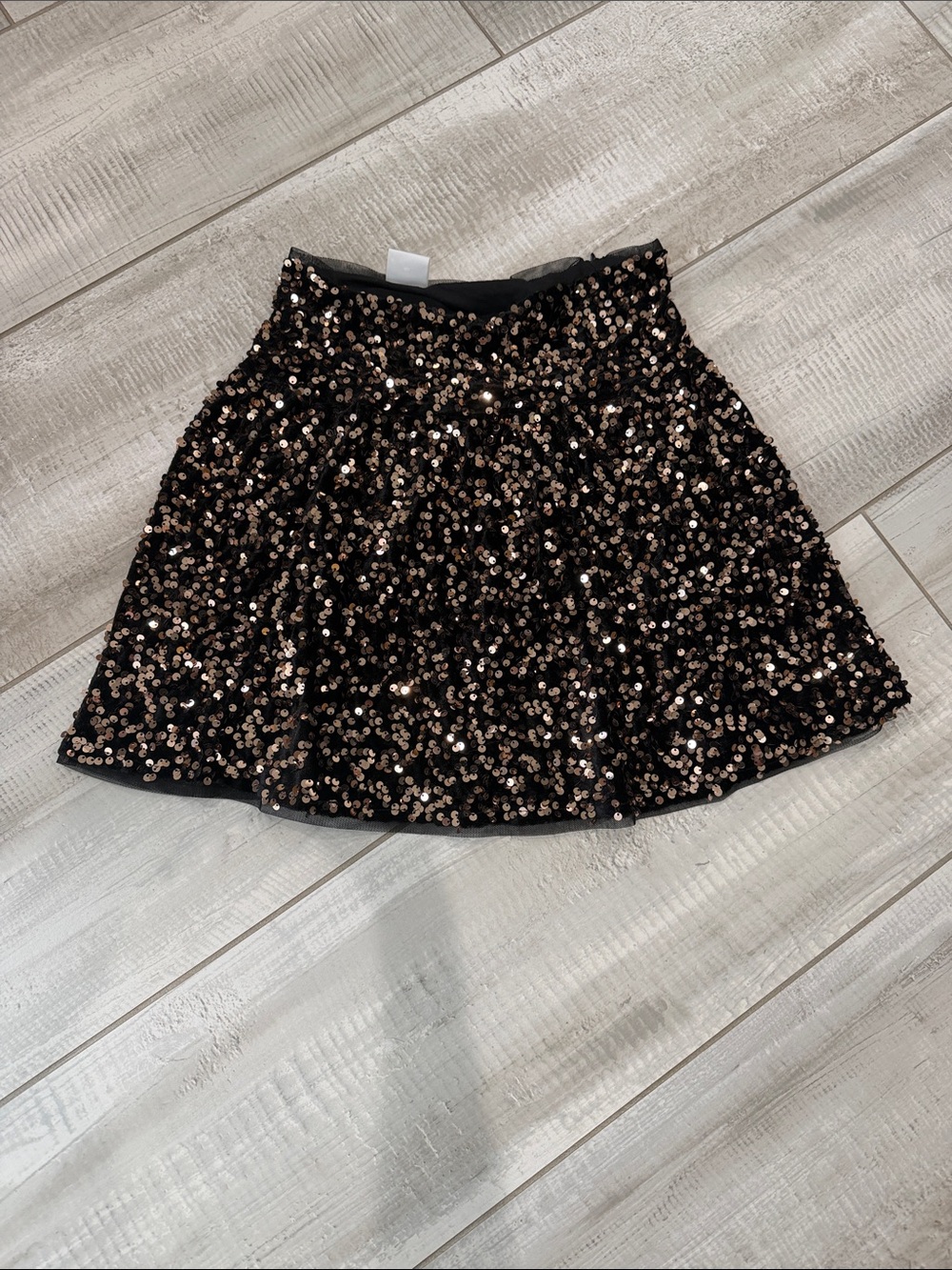 Zara Black Skirt with Gold Sequins